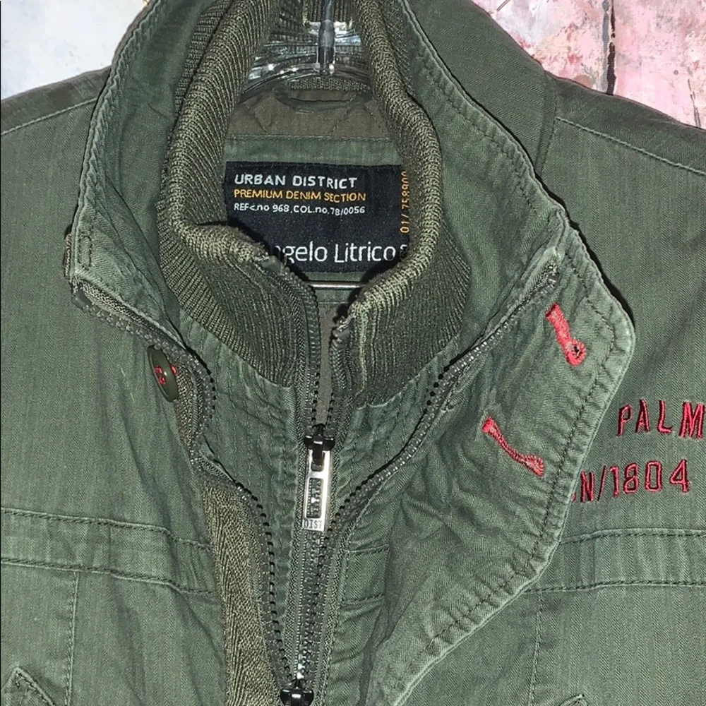 Urban District Angelo Litrico Double zip army coat sz M EUC